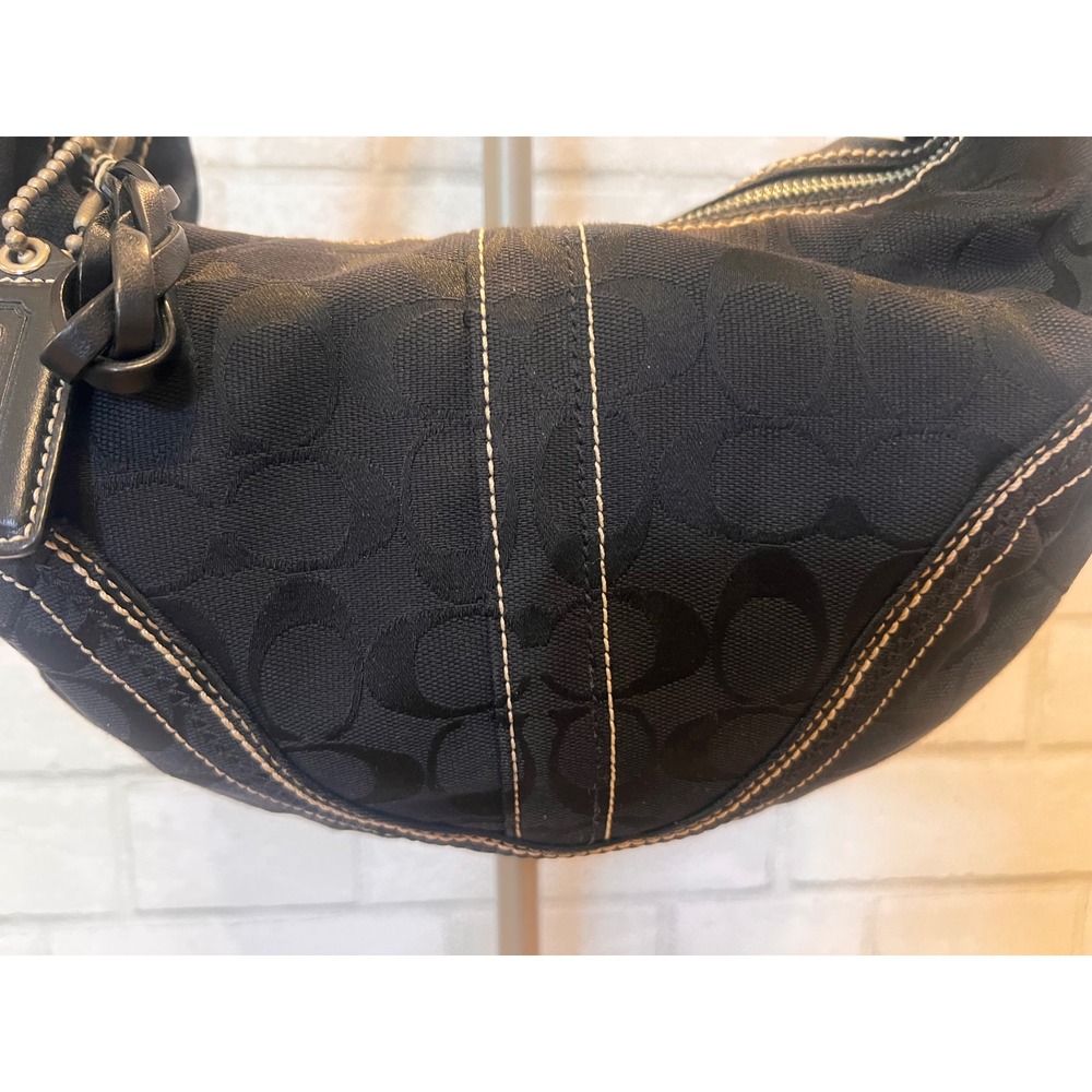 Coach Signature Ergo Hobo Black Jacquard Leather Shoulder Bag 10600 - Picture 6 of 14
